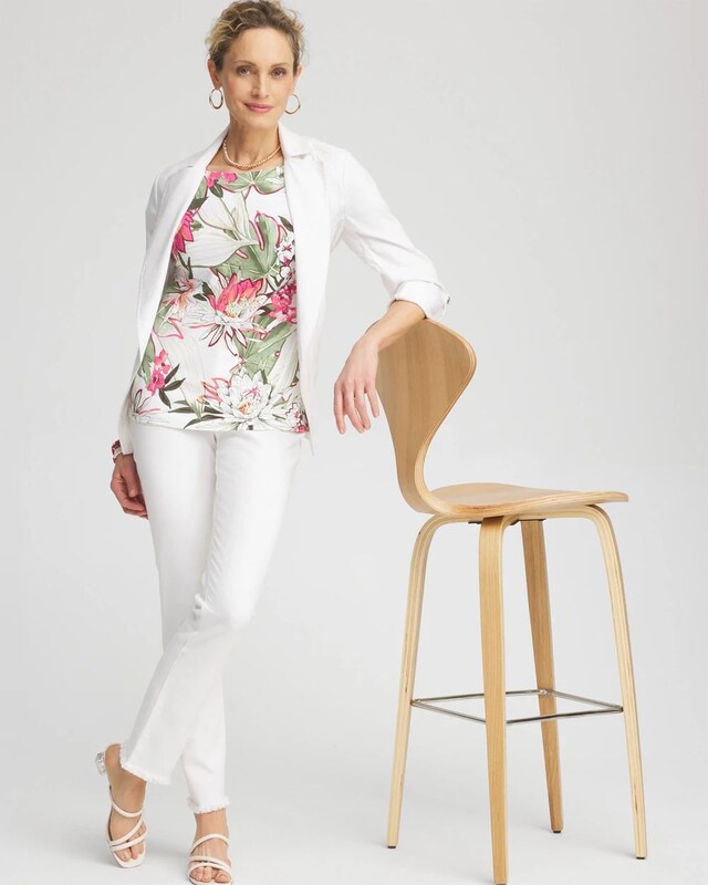 Floral Modern Cap Sleeve Tee - image 2